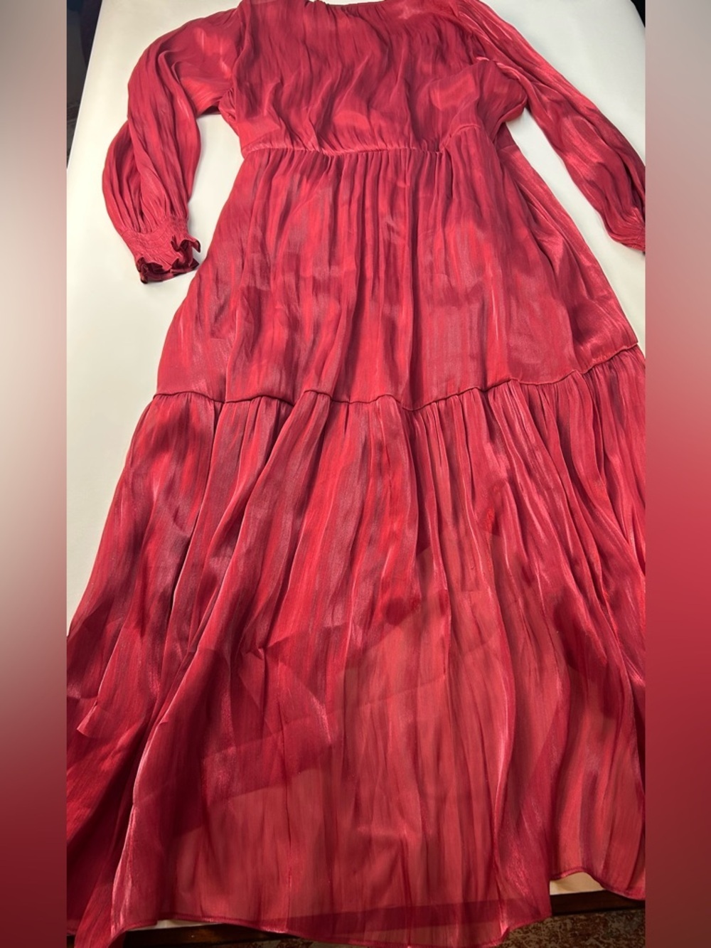 NEW LC Lauren Conrad Red Wrap Midi Dress with Self-Tie Waist SIZE XL - Picture 10 of 12